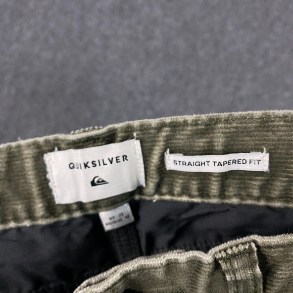 Quicksilver Corduroy Pants Men's 25x25 Straight Tapered Fit Youth Green Cotton‎ - Picture 8 of 10